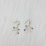 Wire Wrapped Pearls With Crystal Beads Earrings