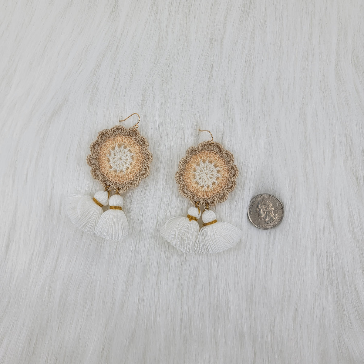 Flower Crochet Earrings With Tassels