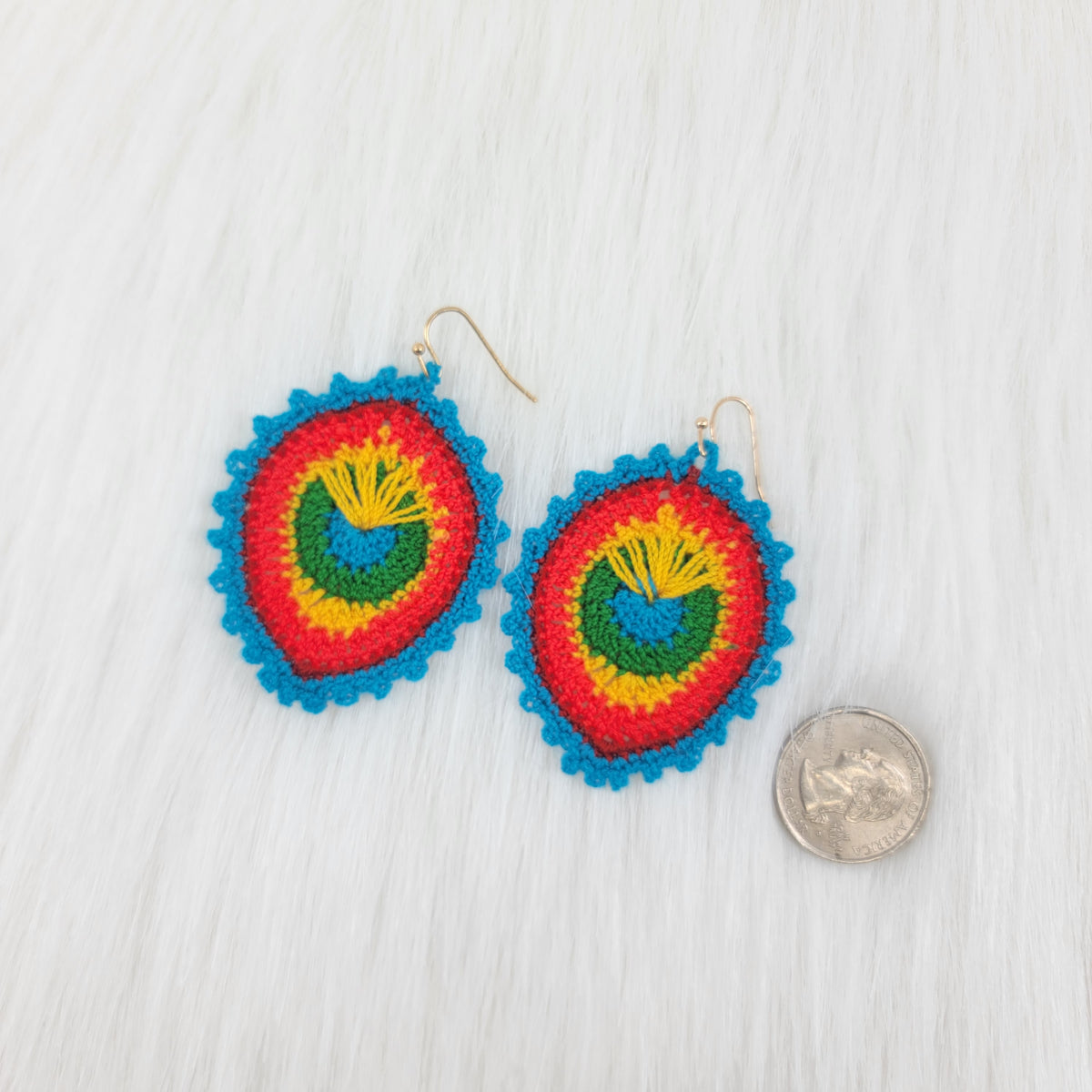 Peacock Crochet Earrings