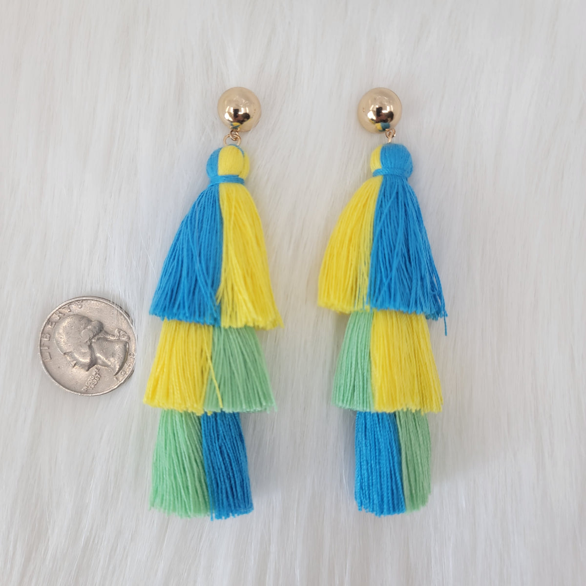 Triple Layers Tassels Earrings