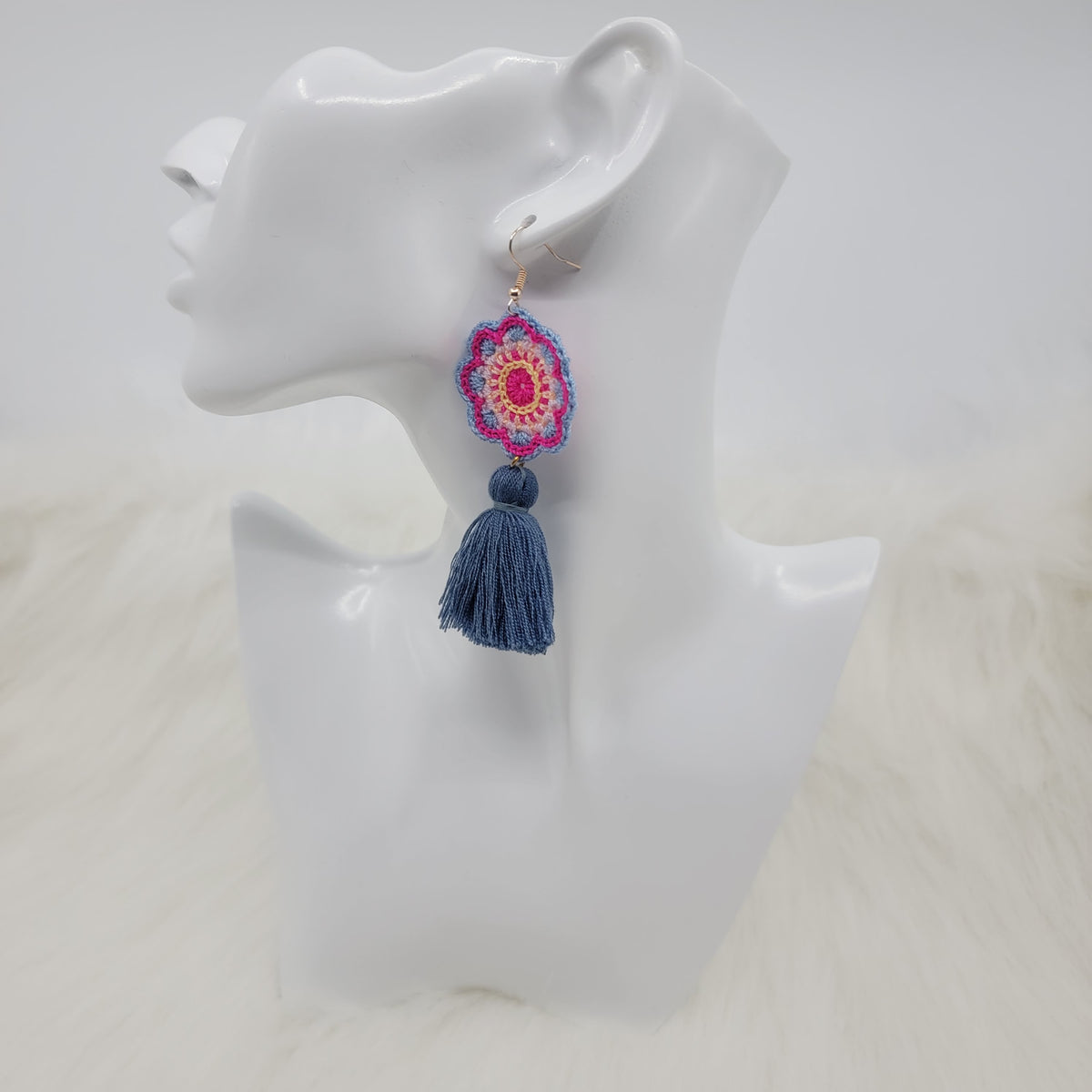 Colorful Crochet Earrings With Tassels