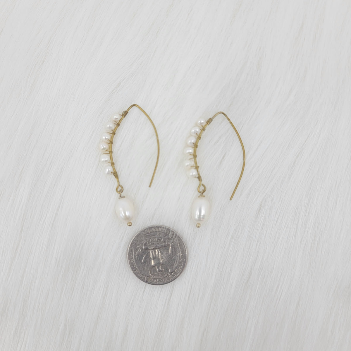 Fresh Water Pearl Wrapped Over Brass Hooks Earrings