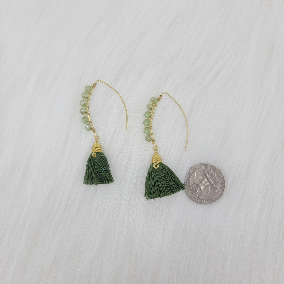 Crystal Wrapped Over Hooks With Tassels
