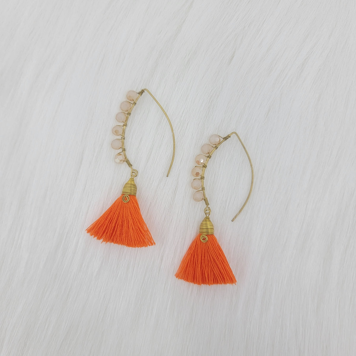Crystal Wrapped Over Hooks With Tassels