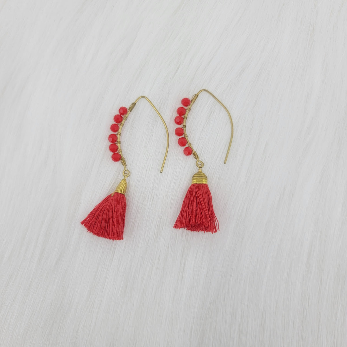 Crystal Wrapped Over Hooks With Tassels