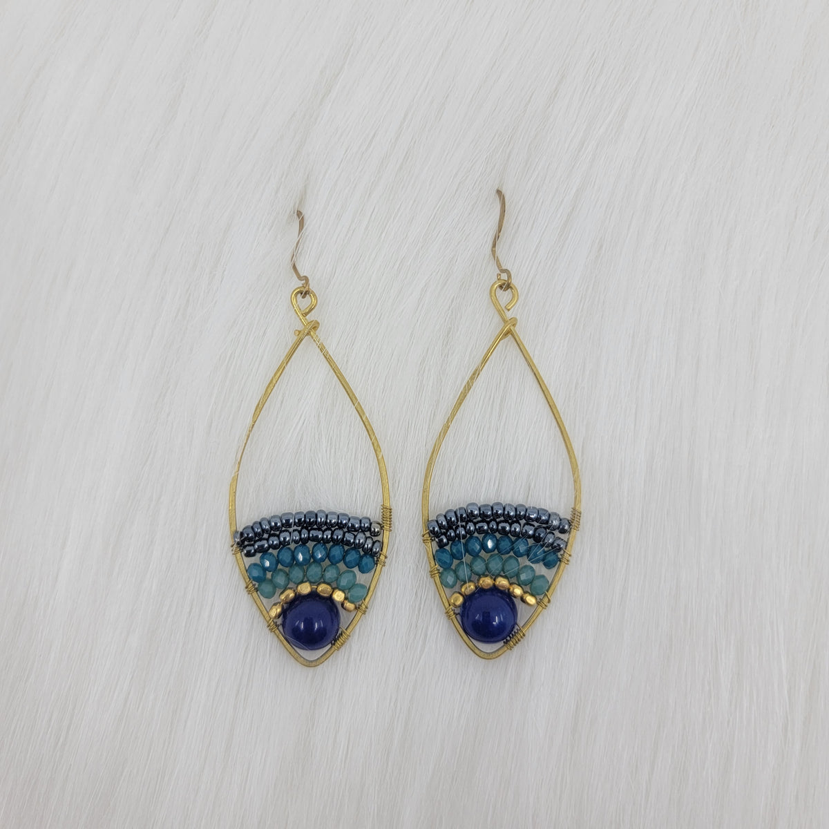 Crystal Wrapped Oval Earrings