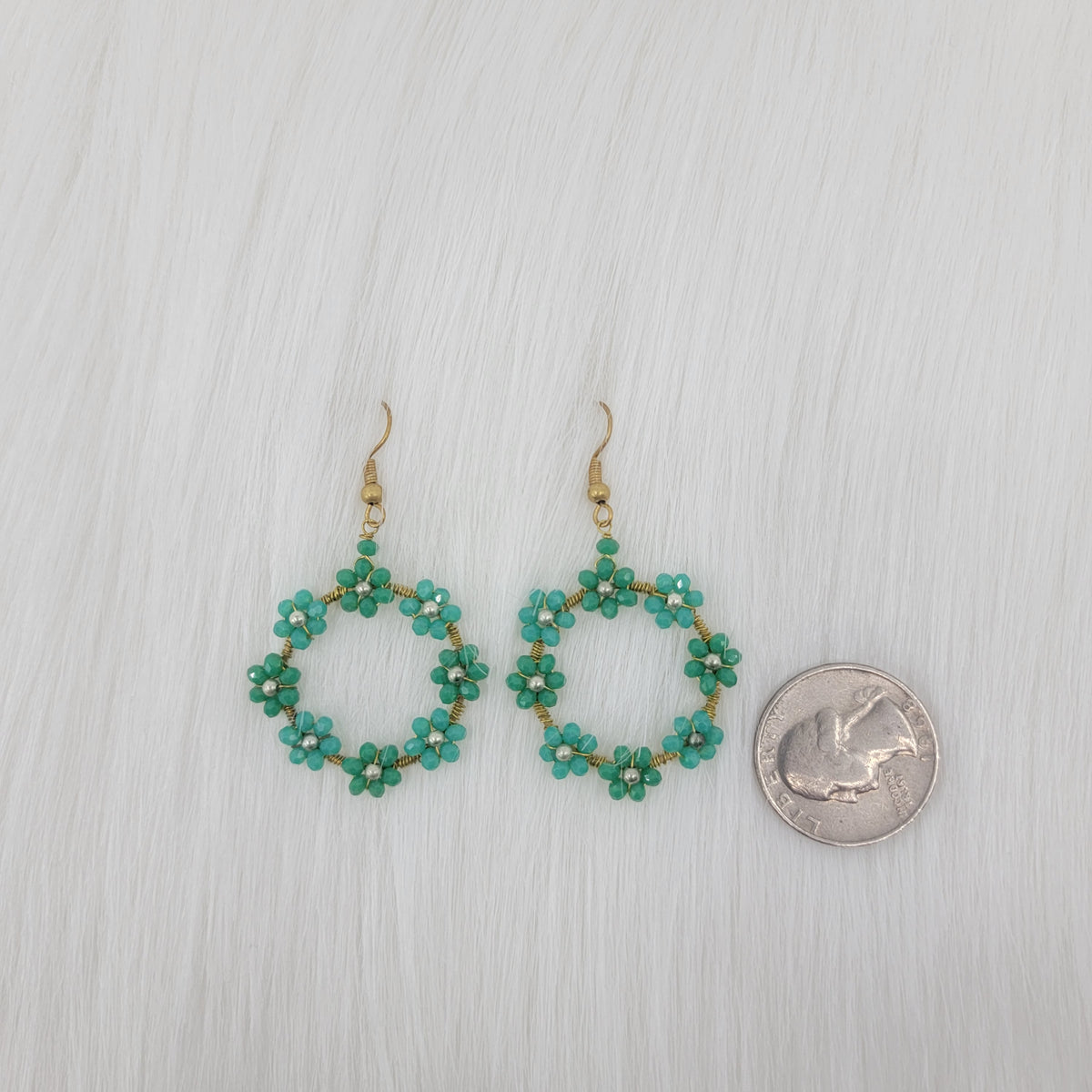 Crystal Flower Wire Wrapped Earrings