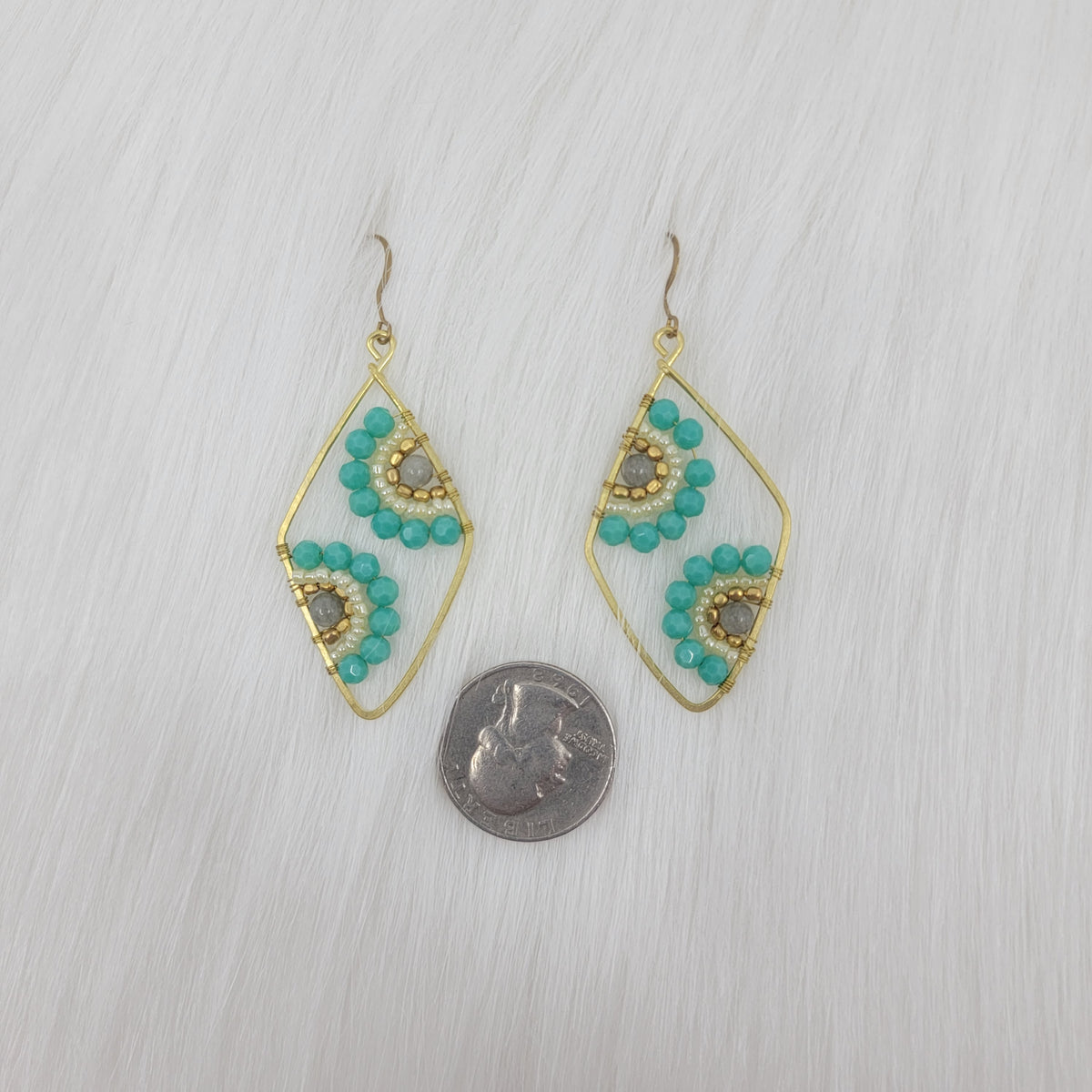 Diamond Crystal Flower Wire Wrapped Earrings