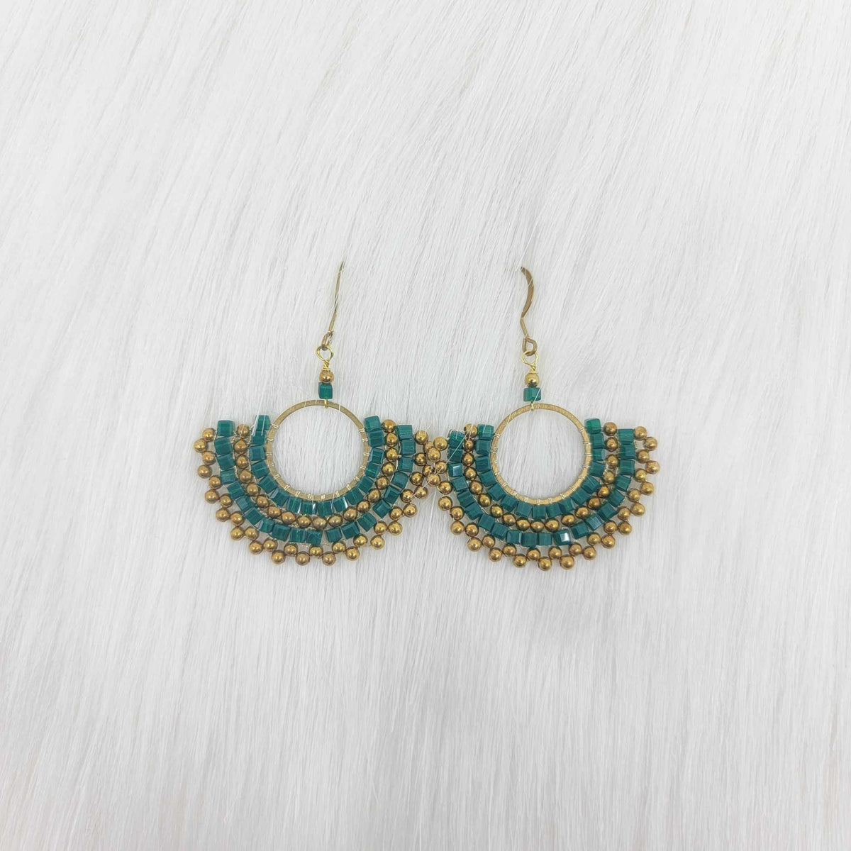 Circle Crystal Wire Wrapped Earrings