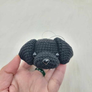 Crochet Black Dog Ornament