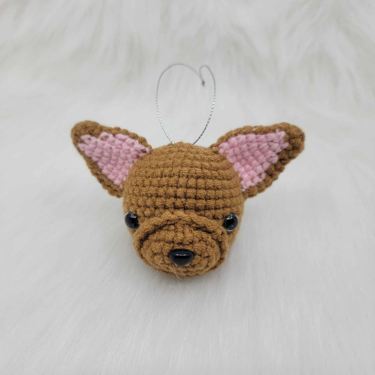 Crochet Dog Ornament Brown Chihuahua