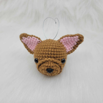 Crochet Dog Ornament Brown Chihuahua