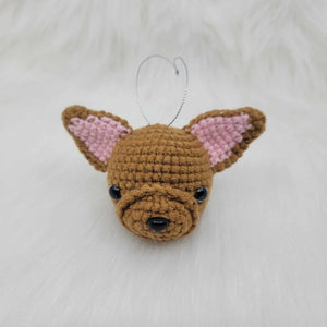 Crochet Dog Ornament Brown Chihuahua