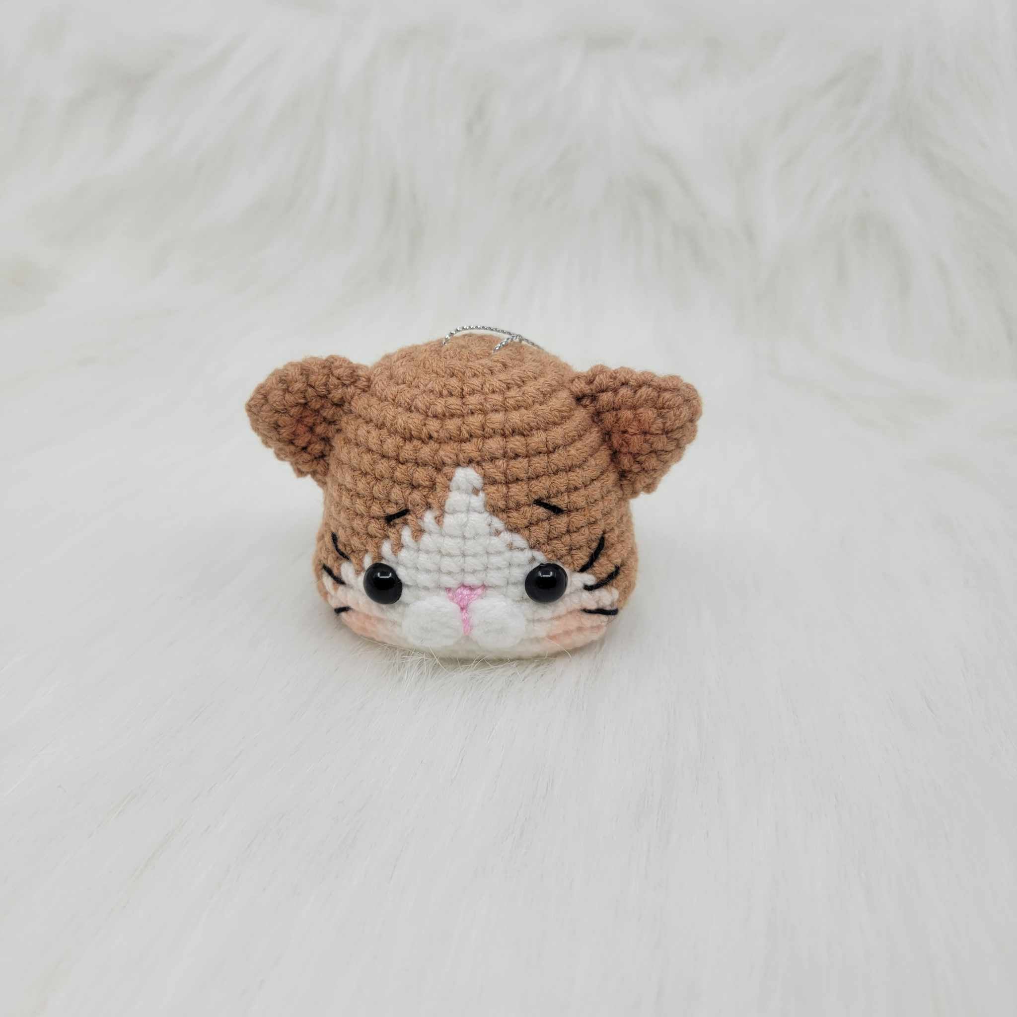 Crochet Brown/White Cat Ornament