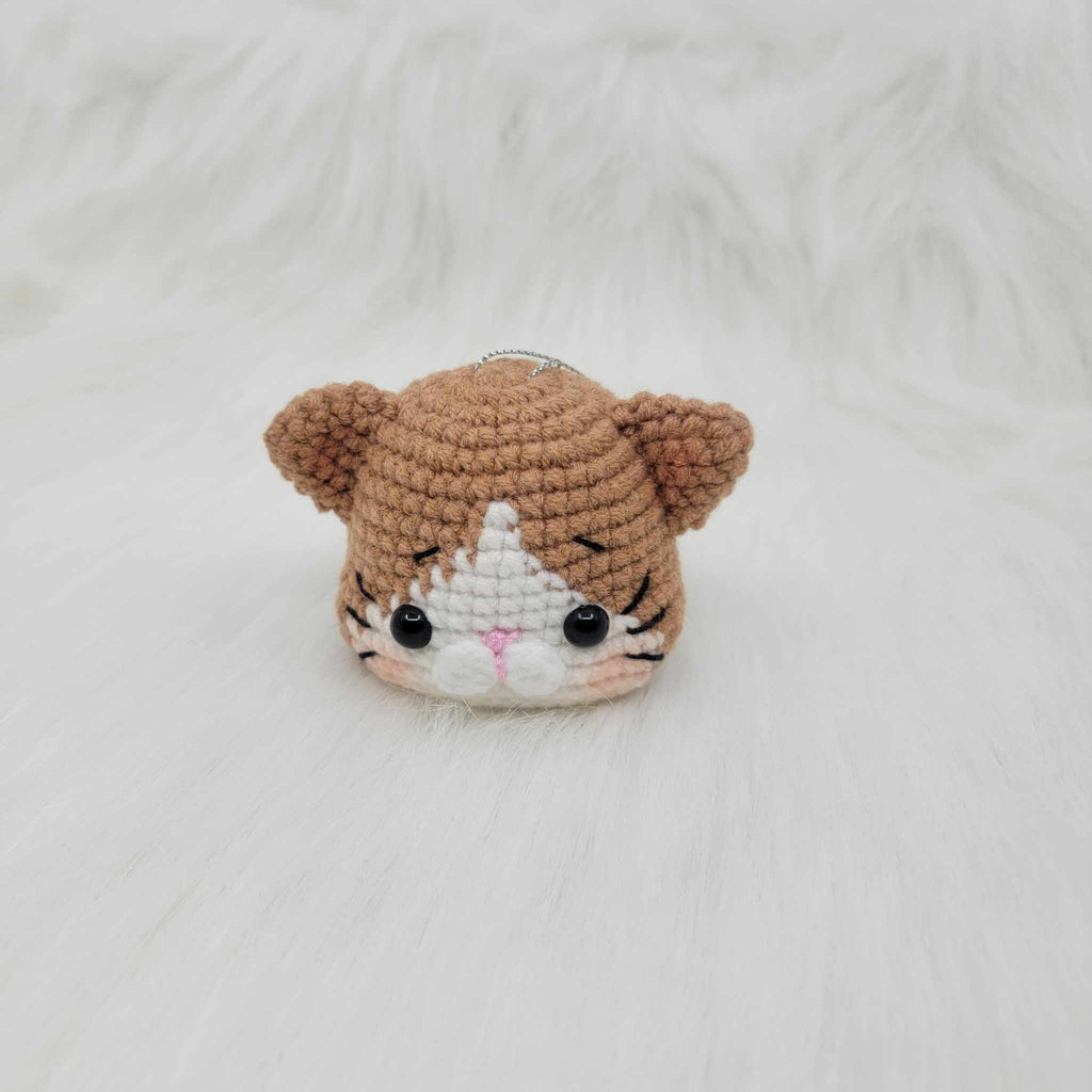 Crochet Brown/White Cat Ornament
