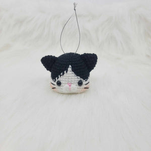 Crochet Black/White Cat Ornament