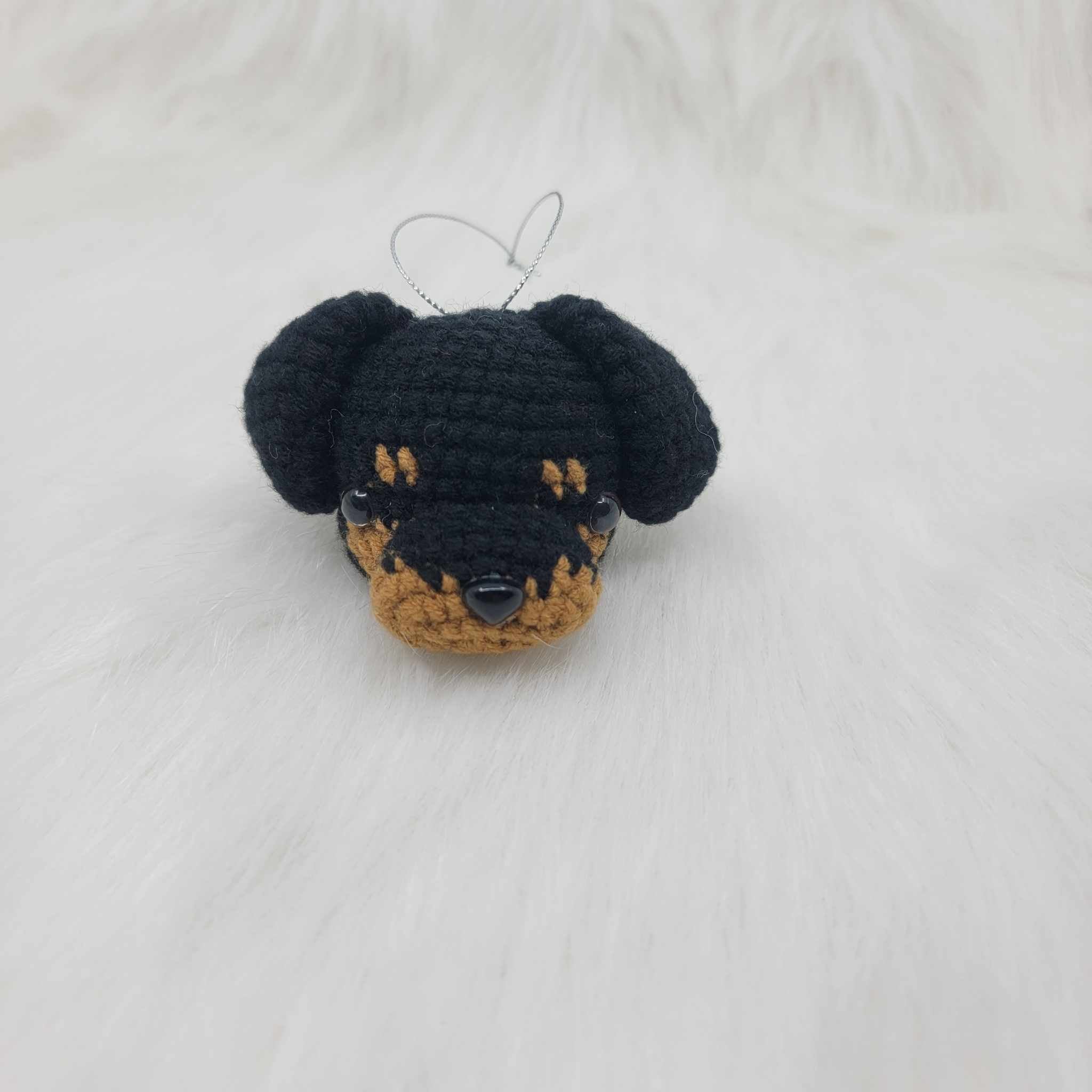 Crochet Dog Ornament Rottweiler