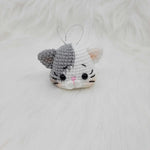 Crochet Gray/White Cat Ornament