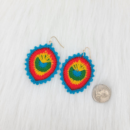 Peacock Crochet Earrings