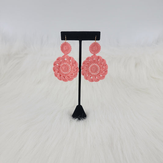 Peach Crochet Earrings