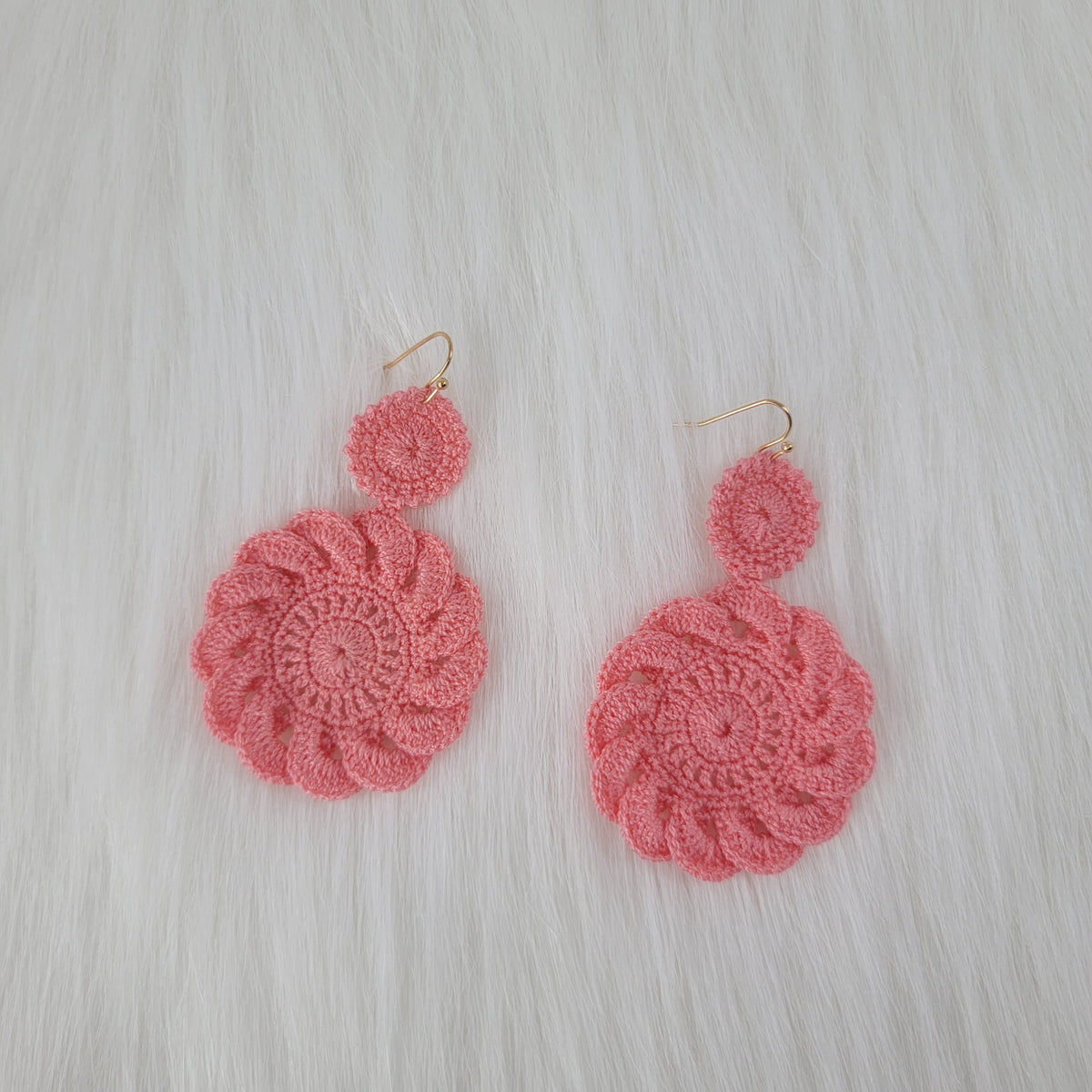 Peach Crochet Earrings