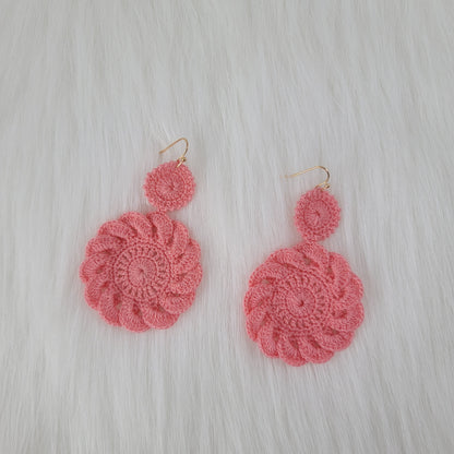 Peach Crochet Earrings