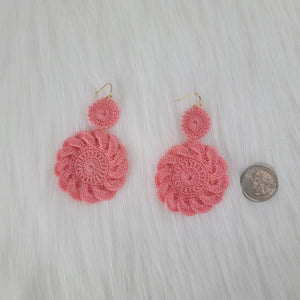 Peach Crochet Earrings