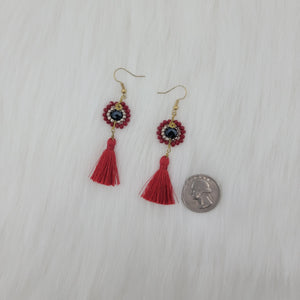 Crystal Beads Earrings With Tassels