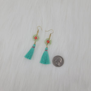 Crystal Beads Earrings With Tassels