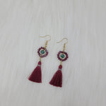 Crystal Beads Earrings With Tassels