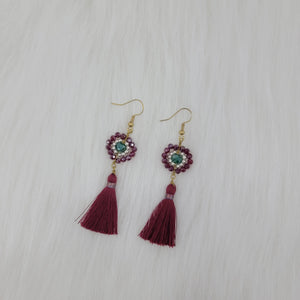 Crystal Beads Earrings With Tassels