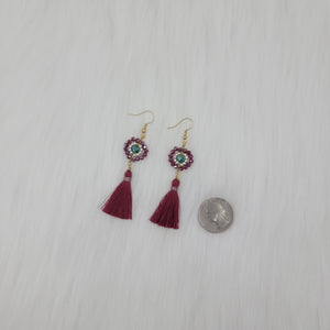 Crystal Beads Earrings With Tassels