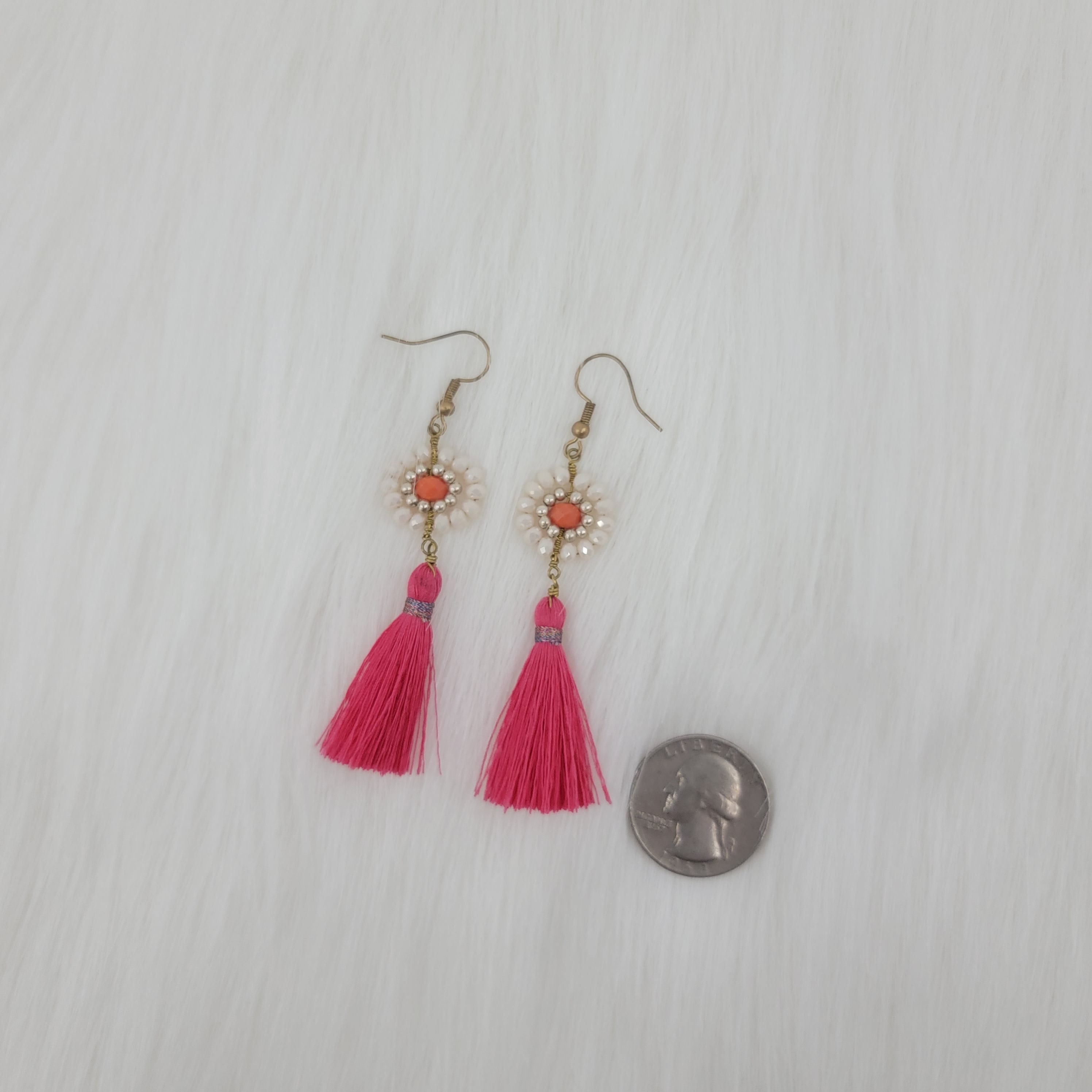 Crystal Beads Earrings With Tassels