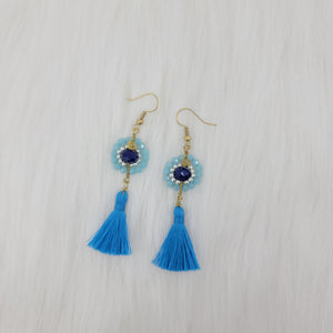 Crystal Beads Earrings With Tassels