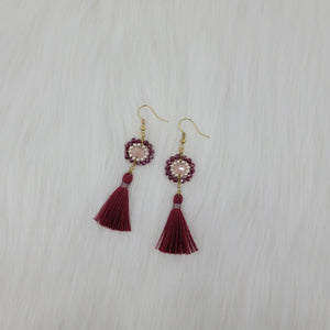 Crystal Beads Earrings With Tassels
