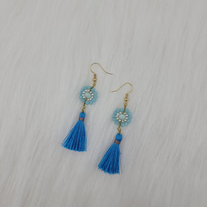 Crystal Beads Earrings With Tassels