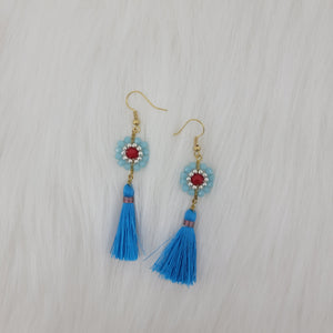 Crystal Beads Earrings With Tassels