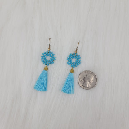 Flower Wire Wrapped Crystal With Tassels