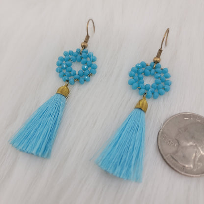 Flower Wire Wrapped Crystal With Tassels