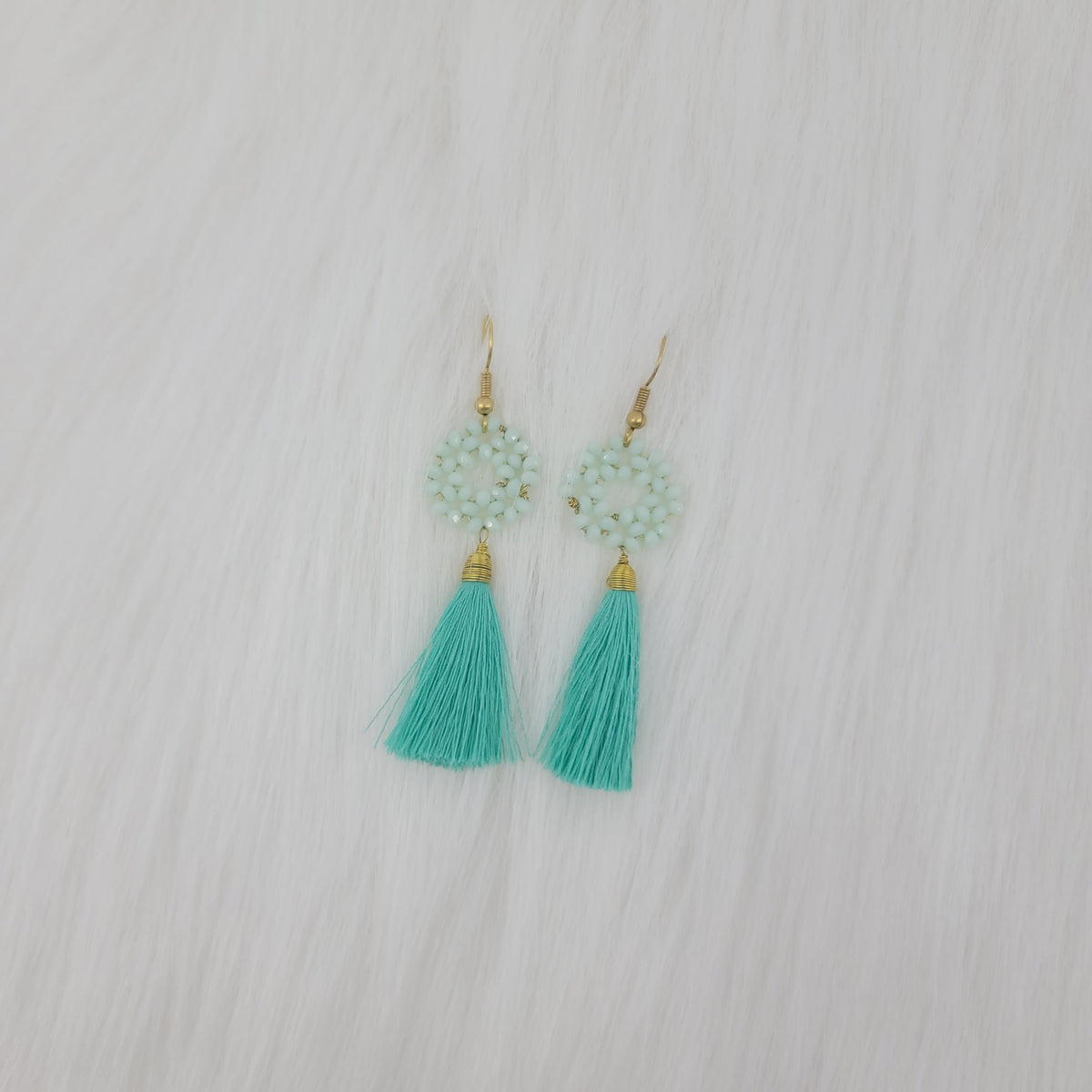 Flower Wire Wrapped Crystal With Tassels