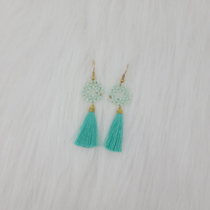 Flower Wire Wrapped Crystal With Tassels