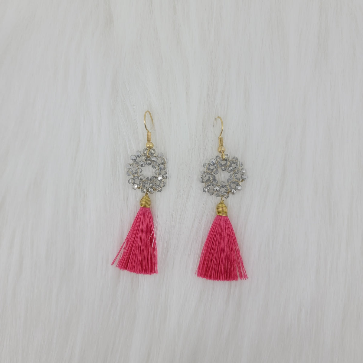 Flower Wire Wrapped Crystal With Tassels