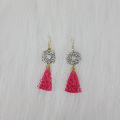 Flower Wire Wrapped Crystal With Tassels