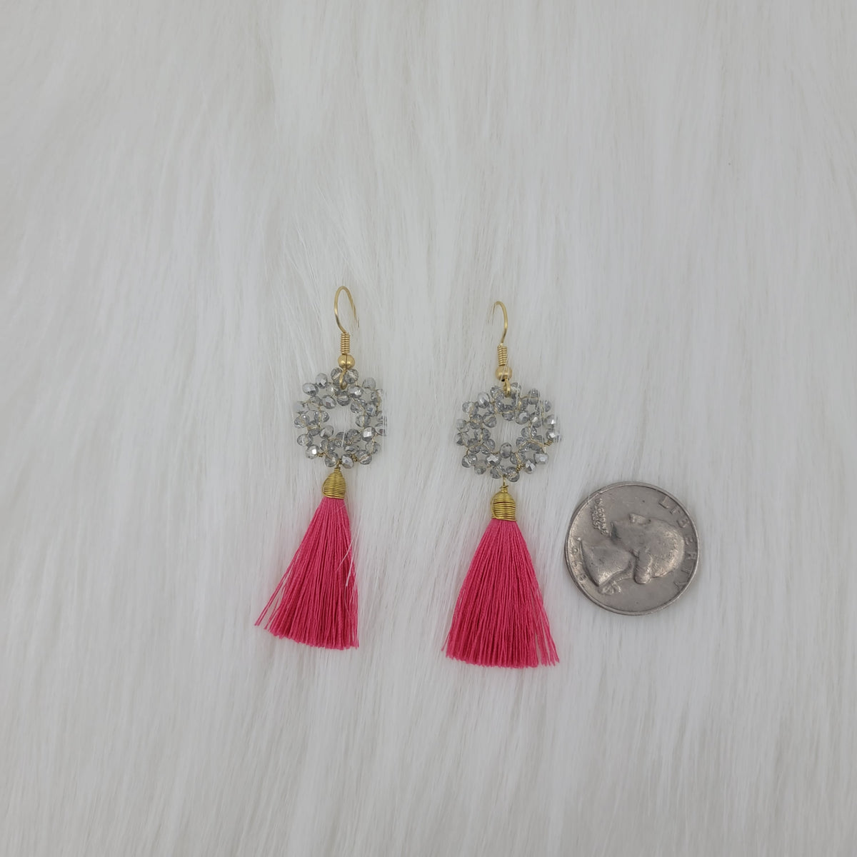 Flower Wire Wrapped Crystal With Tassels