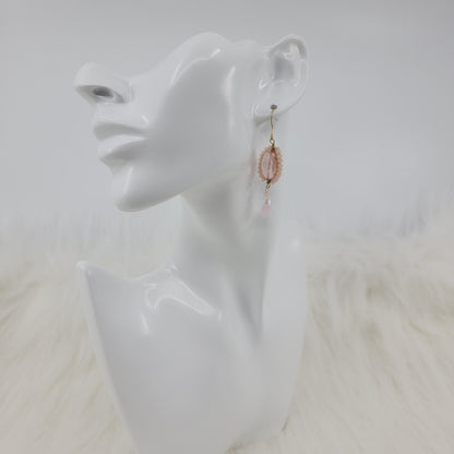 Crystal Beads Wrapped Teardrop Earrings With Drop Crystal