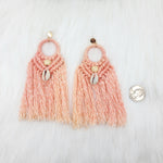 Macramé Earrings With Cowrie Shells