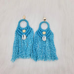Macramé Earrings With Cowrie Shells