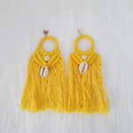 Macramé Earrings With Cowrie Shells