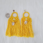 Macramé Earrings With Cowrie Shells
