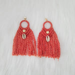 Macramé Earrings With Cowrie Shells